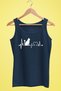 Women's Strap T-shirt Cat And Music Note Digital Printed 100% Cotton