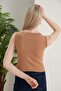 Women's Biscuit Orange Halter Neck 2-Piece Crop Blouse - 6