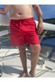 Men's Plus Size Red Solid Color Standard Size Swimsuit Sea Shorts