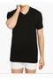 Men's Black Ribbed V-Neck Undershirt 107 New Season (Economical Pack of 4) - 2