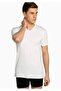 Men's White Ribbed V-Neck Undershirt 107 New Season (3 Economical Package) - 3