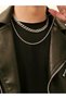 Silver Color Choker Necklace Unisex Layered Cadena Necklace