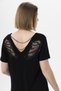 Women's Black Back Angel Wing Embroidered Front Back V-Neck Skirt Asymmetrical Dress - 4