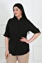 Women's Black Judge Collar Wrap Shirt - 3