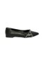 L18 Black Shiny Stoned Scarf Detailed Ballerinas - 3