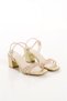 WOMEN'S GOLD STONE DETAILED HEELED SANDALS SHOES - 5