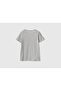 Women's Gray Melange Benetton Written Basic Tshirt Gray Melange - 4