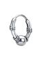 Unisex Gray Ball Detailed Gothic Sports Steel Hoop Earrings