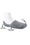 6-Piece Women's Gray Bamboo Seamless Silicone Non-Slip Heel High Quality Invisible Ballerina Socks - 6