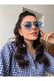 Unisex Women Men Uv400 Protected Blue Transparent Rectangle Square New Season Sunglasses - 2