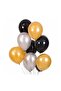 30Pcs Metallic Black,Silver Gray,Gold Gold Yellow Bright Balloon Helium Flying - 3