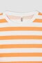 Girl's Regular Fit Striped Short Sleeve T-Shirt - 3