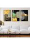Gold Metal Framed Collage Drawing Triple Unbreakable Glass Painting Set