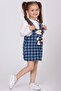 Girl's Plaid Patterned Teddy Bear Salopet - 4