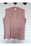 Seasonal, Openwork, Steel Knit, 30% Wool, 70% Acrylic, V-Neck, 2 Pockets, Short Vest - 2