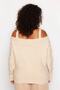 Beige Wide Collar Strap Detailed Knitwear Sweater TBBAW24AN00025 - 5