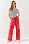 Women's Coral Waist Elasticated Laced Palazzo Linen Trousers PNT-19000219 - 6
