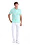 Green Comfort Fit Plain 100% Cotton Polo Collar T-Shirt - 2