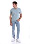 Blue Comfort Fit Plain 100% Cotton Polo Collar T-Shirt - 2