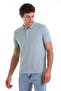 Blue Comfort Fit Plain 100% Cotton Polo Collar T-Shirt - 4