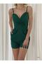 Women's Green Strappy Double Breasted Collar Shorts Jumpsuit (GREEN) - 2