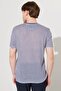 Men's White-Navy Blue Slim Fit Narrow Cut Crew Neck Striped T-Shirt - 5