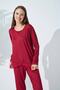 burgundy Lace Detailed Viscose Pajama Set - 2