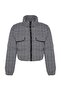 Black Tweed Cropped Puffer Jacket TWOAW24MO00028 - 6
