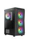 مروحة Falcon V2 مقاس 4 × 12 سم ARGB LED، لوحة جانبية من الزجاج المقسى، حقيبة كمبيوتر للألعاب USB 3.0 ATX