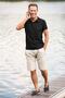 Unisex Shrink-Resistant Cotton Fabric Slim Fit Narrow Cut Gray Roll-Free Polo Neck T-Shirt