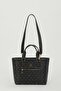 Black Monogram Women's Long Strap Shoulder Bag 05PO23Y1729 - 2