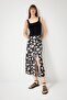A-Cut Floral Normal Waist Slit Midi Skirt