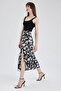 A-Cut Floral Normal Waist Slit Midi Skirt - 6