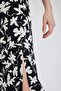 A-Cut Floral Normal Waist Slit Midi Skirt - 8