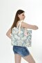 Cloth Bag Blue Flower Pattern Printed Tote Bag - 5