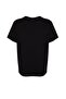 Siyah Relaxed Bisiklet Yaka Yırtmaçlı %100 Pamuk Örme T-Shirt TBBSS22BF0031 - 6