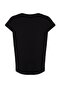 Siyah Relaxed V Yaka Yırtmaçlı %100 Pamuk Örme T-Shirt TBBSS22BF0036 - 10