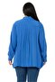 Large Size Chest Detailed Sleeves and Back Pleated Indigo Shirt - 3