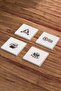 Beer Themed Natural Stone Travertine Coasters Set of 4 - 3