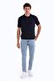 Navy Blue Regular Fit Jacquard Cotton Polo Collar Knitwear T-Shirt - 2