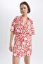 Oversize Fit Printed Short Sleeve Shirt A9136ax23sm