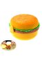 Hamburger designed fork knife storage and nutrition container box
