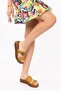 Comfort Women's Padded Yellow Genuine Leather Slippers