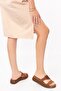 Comfort Women's Padding Tan Genuine Leather Slippers - 2