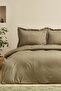 Uniq 100% Cotton Double Satin Duvet Cover Set Khaki - 2