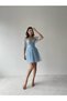 STAR PATTERNED BACON SLEEVE TULLE DRESS
