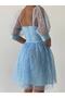 STAR PATTERNED BACON SLEEVE TULLE DRESS - 3