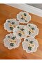 Daffodil Flower Embroidered Tray Cover and 6-Piece Cocktail Napkin Set - 2