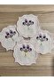 منديل كوكتيل مطرز بزهرة اللافندر 6 قطع