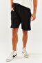 Black Comfortable 100% Cotton Combed Cotton Lace Up Short Trendy Men's Shorts with Pockets - 2